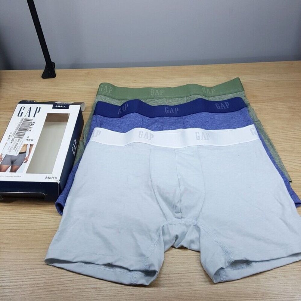 GAP Boxer Briefs Mens Small Blue Green 3-Pack 5" Breathe Contour Pouch Stretch